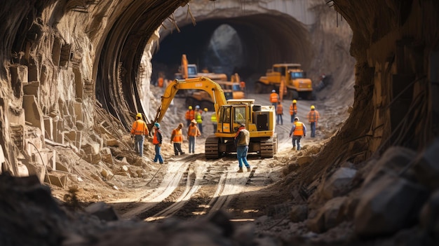 Foto eines Betonstraßentunnelbaubaggers