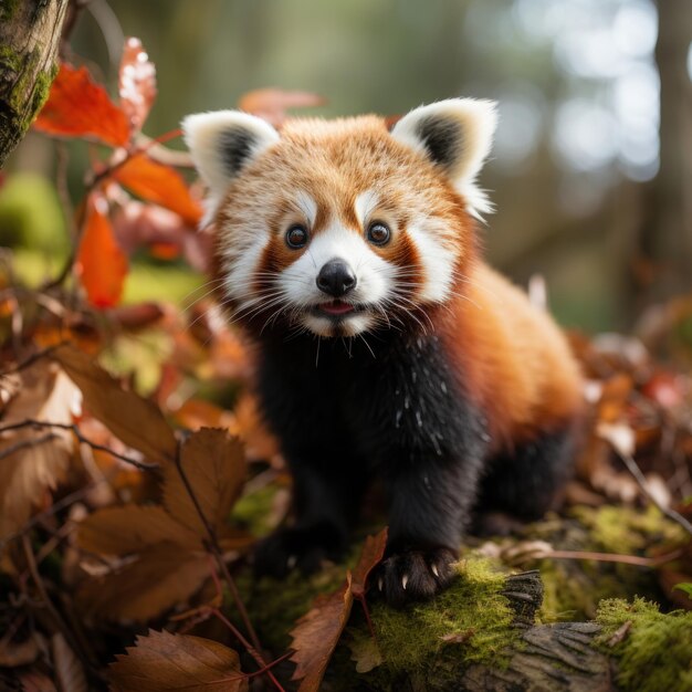 Foto eines charmanten und neugierigen roten Pandas