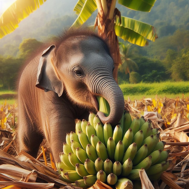 Foto eines Elefanten im Dschungel in der Natur ai generiert