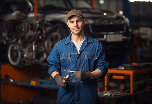 Foto eines gutaussehenden Kfz-Reparaturmechanikers