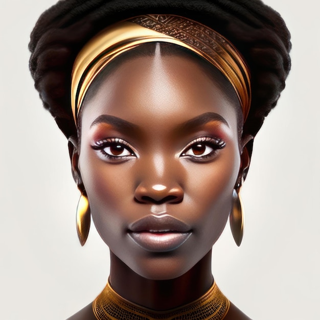 Foto eines jungen afrikanischen Models mit perfekter Haut, generative KI