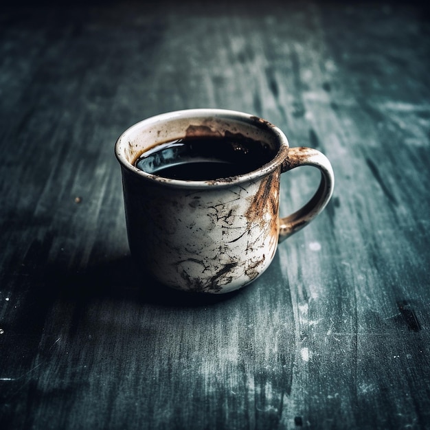 Foto eines Kaffees auf einem Tisch in schwarzer Farbe