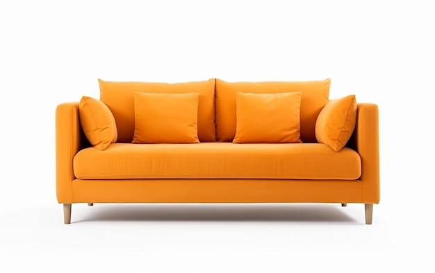 Foto eines klassischen, modernen Sofas isoliert auf weißem Hintergrund