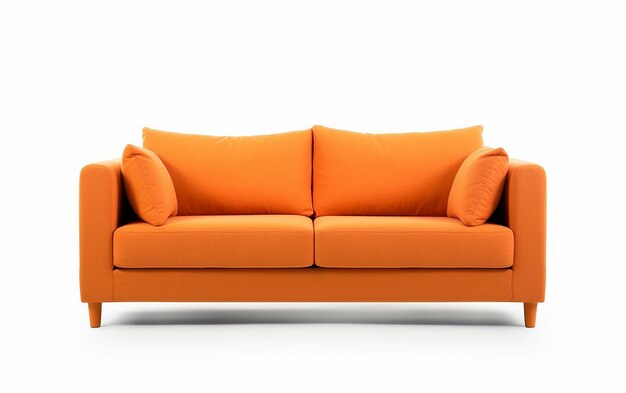 Foto eines klassischen, modernen Sofas isoliert auf weißem Hintergrund