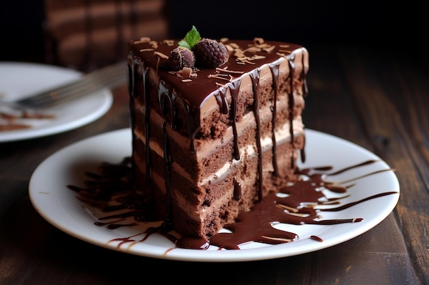 Foto eines köstlichen Schokoladenkuchens Generative Ai