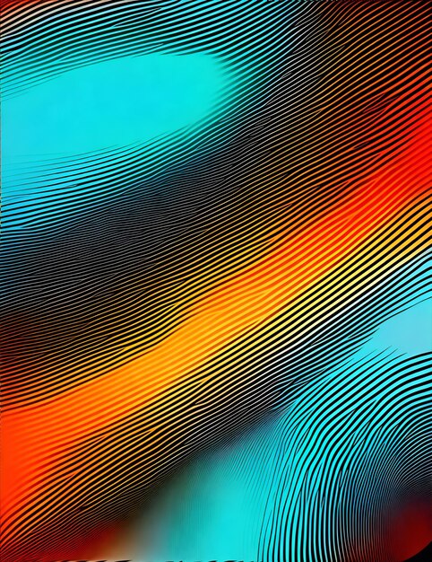 Foto eines lebendigen und abstrakten mehrfarbigen Hintergrunds mit sich kreuzenden Linien