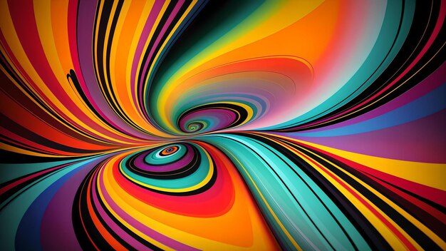 Foto eines lebendigen und faszinierenden computergenerierten Farbwirbels