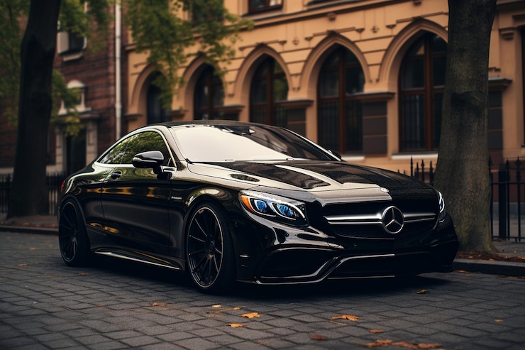 Foto foto eines mercedes-benz s-klasse-coupés mit schwarzem gitter