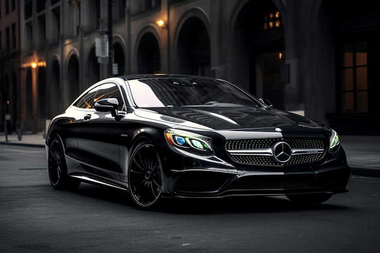 Foto foto eines mercedes-benz s-klasse-coupés mit schwarzem gitter