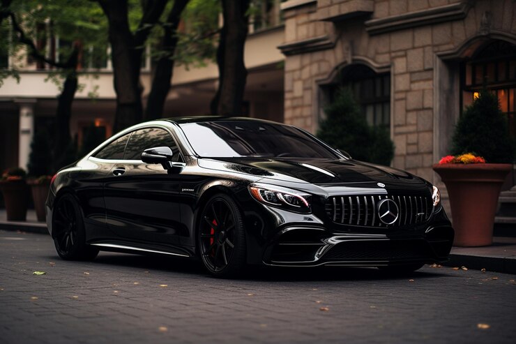 Foto foto eines mercedes-benz s-klasse-coupés mit schwarzem gitter