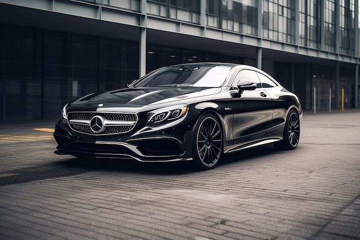 Foto foto eines mercedes-benz s-klasse-coupés mit schwarzem gitter