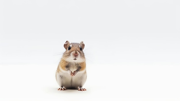 Foto eines niedlichen, isolierten Gerbils auf weißem Hintergrund