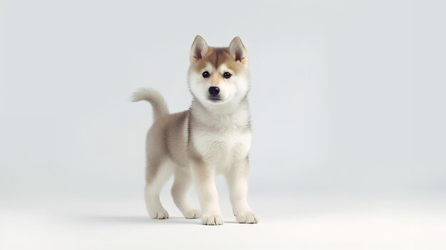 Foto eines niedlichen Shiba-Inu-Hunds auf weißem Hintergrund