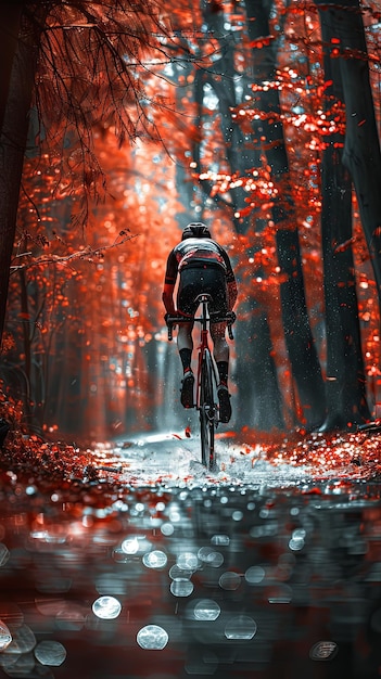 Foto eines professionellen Radfahrers im hinteren Blick