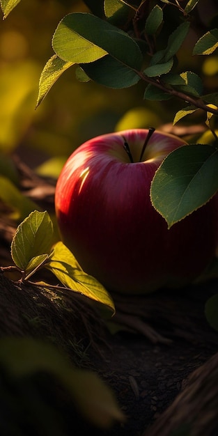 Foto eines roten Apfels in der Natur