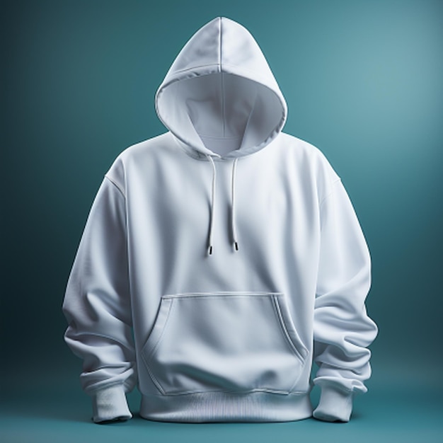 Foto eines schlichten weißen Hoodie