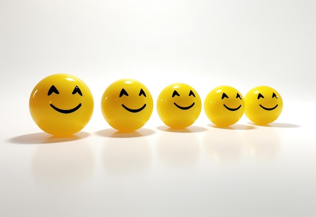 Foto eines Smiley-Balls auf gelben Hintergrund