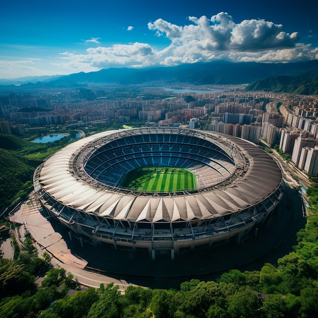 Foto eines ultrarealistischen Fußballstadions