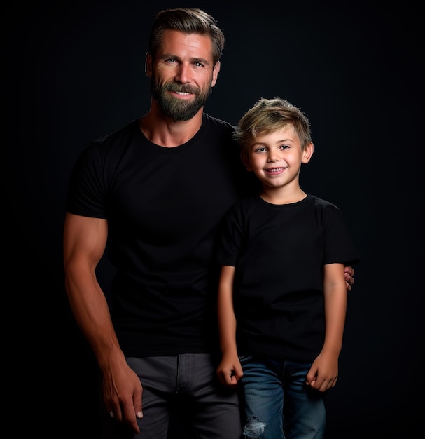 Foto eines Vaters mit seinem Sohn