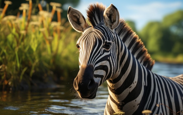 Foto foto eines zebras in freier wildbahn 4k