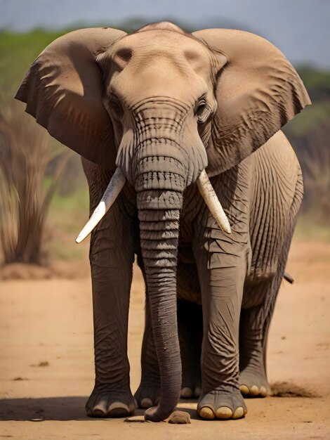 Foto foto del elefante africano loxodonta