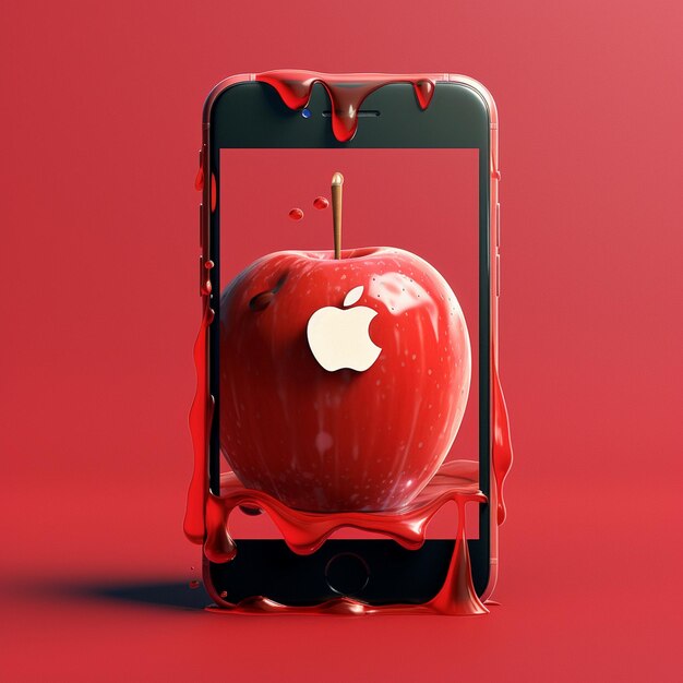 Foto foto elegante de la manzana roja