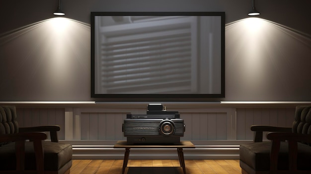 Foto una foto de un elegante proyector de cine en casa
