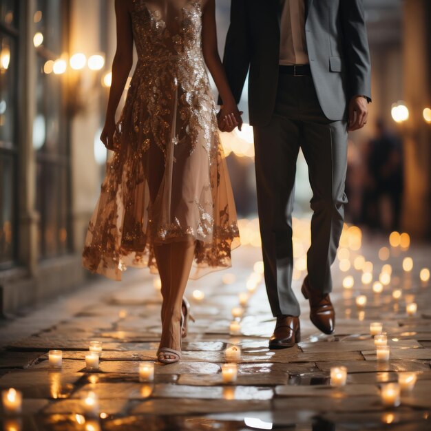 foto de elegantes zapatos de pareja de bodas IA generativa