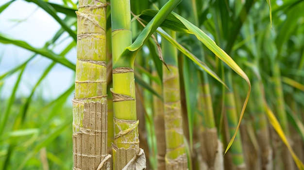 Foto em close-up de alta qualidade de cana-de-açúcar