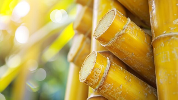 Foto em close-up de alta qualidade de cana-de-açúcar