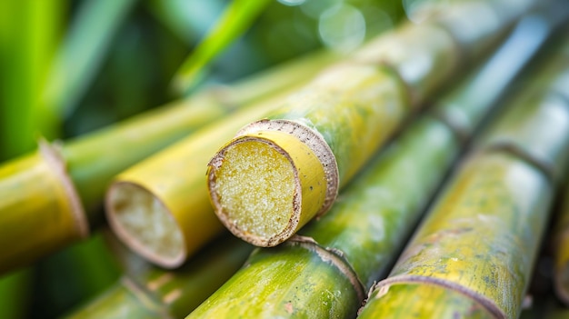 Foto em close-up de alta qualidade de cana-de-açúcar