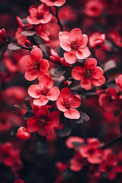 Foto foto em close-up de flores vermelhas