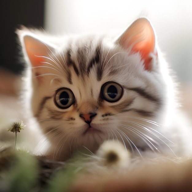 Foto em close-up de um gatinho bonito