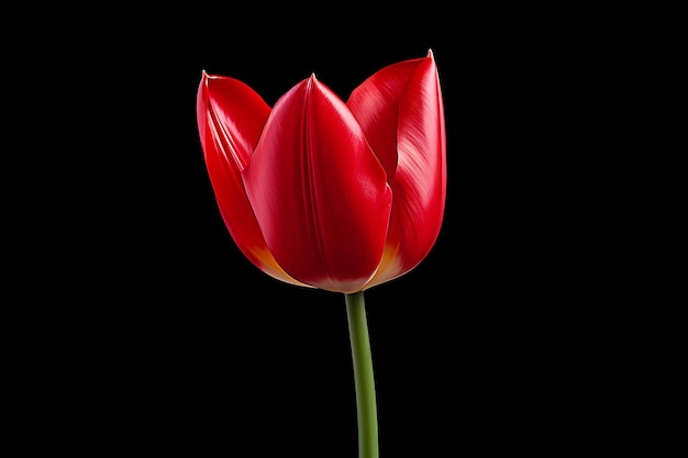 Foto em close-up de uma única tulipa vermelha