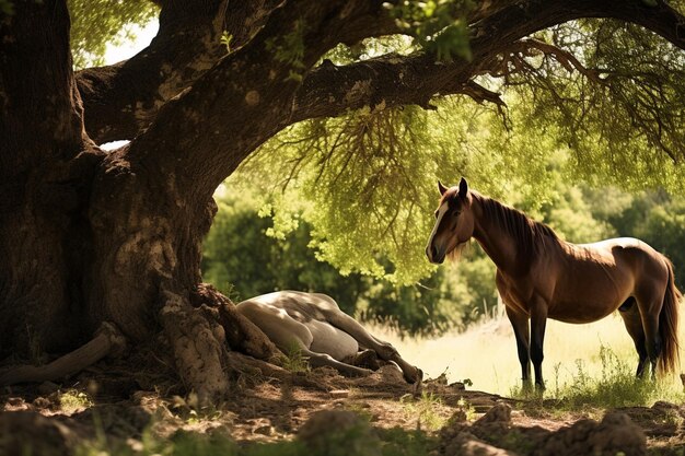 Foto em preto e branco capturando a força e a beleza de um cavalo