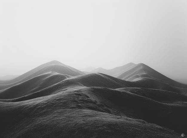 Foto foto em preto e branco de dunas de areia