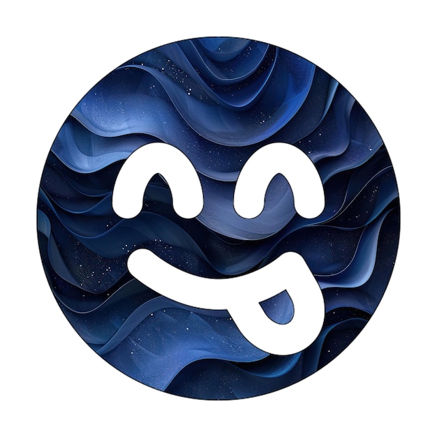 Foto eps Gesicht Lächeln Zunge blauer Gradient Hintergrund Stil Design