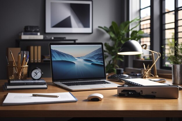 Foto de escritorio perfectamente estilizado Composición escritorio de oficina