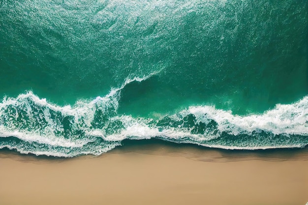 Foto espetacular de drone de praia para refrescar e acalmar o conceito