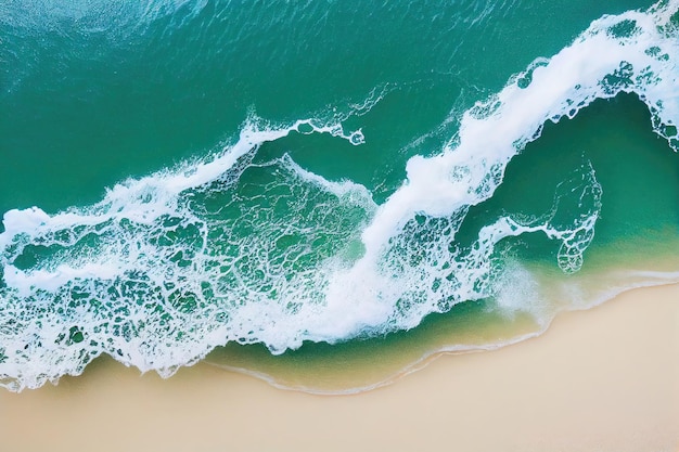 Foto espetacular de drone de praia para refrescar e acalmar o conceito