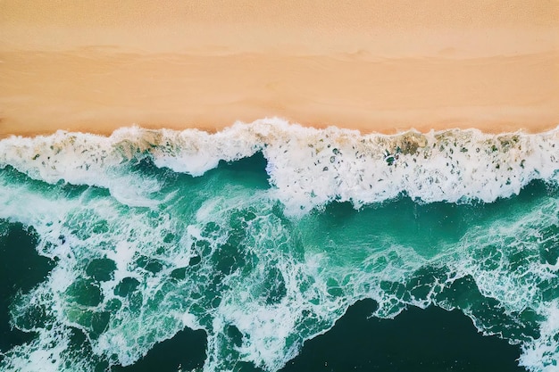 Foto espetacular de drone de praia para refrescar e acalmar o conceito