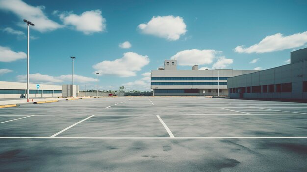 Foto una foto de un estacionamiento del hospital con espacios vacíos