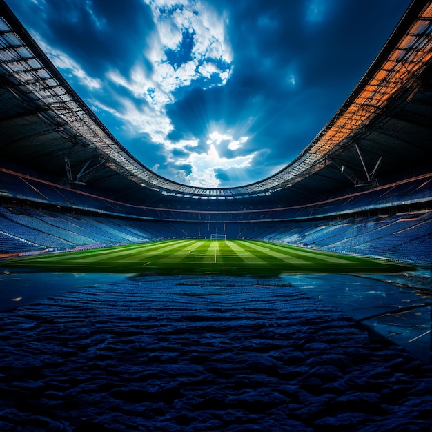 foto de un estadio de fútbol ultra realista