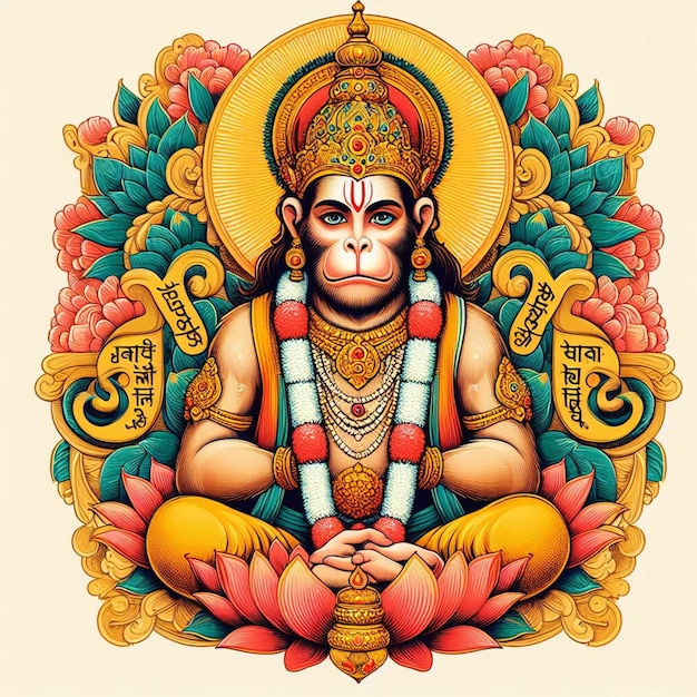 Foto estatua del señor Hanuman ji cara generativa ai