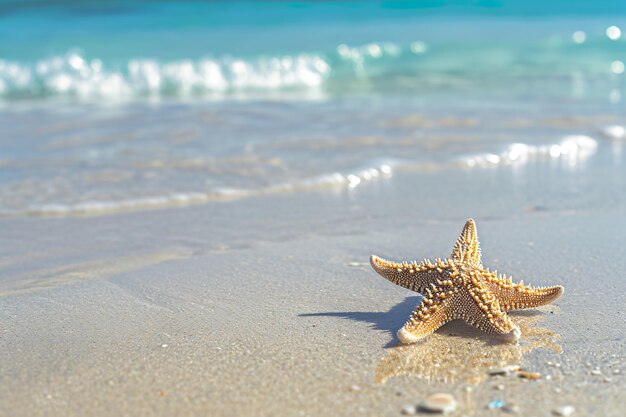 foto de estrella de mar en verano playa soleada en el océano