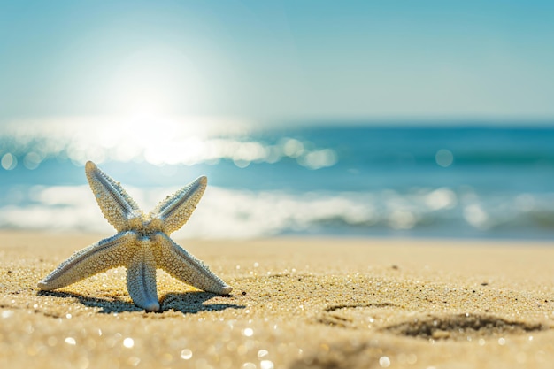 foto de estrella de mar en verano playa soleada en el océano