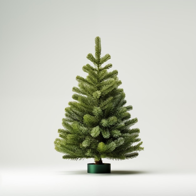 Foto una foto de estudio alegre de un árbol de navidad con adornos coloridos aislados en blanco