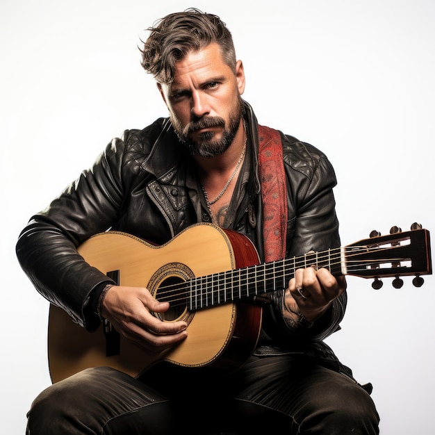 Foto de estudio del cantante de fado portugués