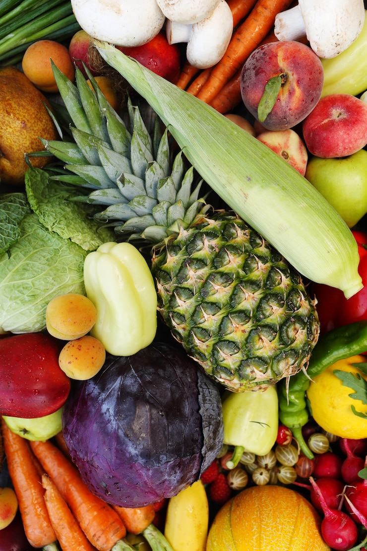 Foto foto de estudio de diferentes verduras