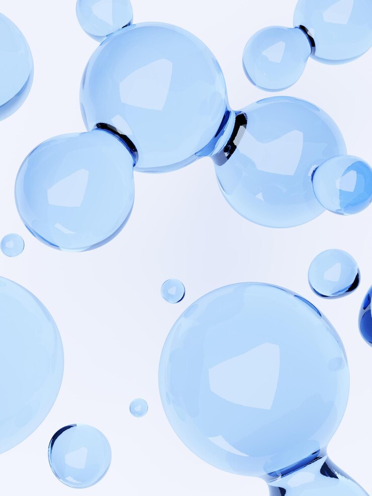 Foto de estudio de renderizado 3D Fondo de gotas de agua azul claro para alimentos y bebidas de belleza para el cuidado de la piel
